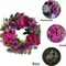 Artificial Purple Rose Wreath - 20 Inches Front Door Wreath with Hydrangea Leaves for Spring, Valentines, Mother's Day, Wedding & Home Decor